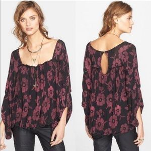 Free People Zoe Floral Print Blouse